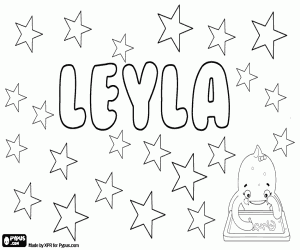 Leyla, name of Arabic origin coloring page