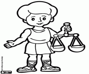 Libra, a zodiac sign coloring page