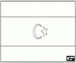 Libya flag, 2011 coloring page