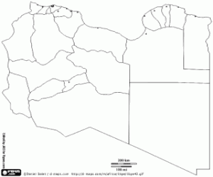 Libya map coloring page
