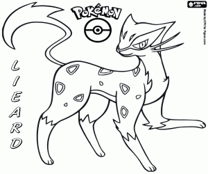 Liepard, a feline of Pokemon coloring page