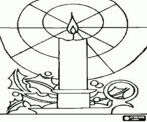 The light of a Christmas candle coloring page