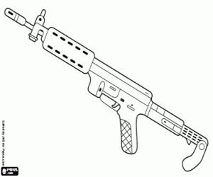 A light machine gun coloring page