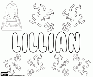 Lillian, English name coloring page