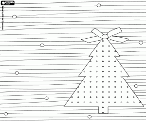 Lines background with Christmas tree coloring page