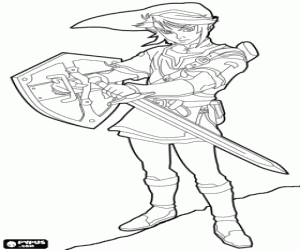 Link from The legend of Zelda coloring page