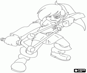 Link with the slingshot coloring page