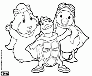 Linny, Tuck and Ming Ming,WonderPets coloring page