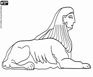 Lion with human head, Sphinx coloring page