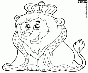 The lion king with crown coloring page