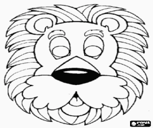 Lion mask coloring page