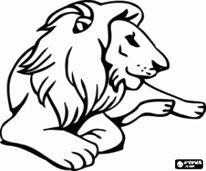 Lion resting coloring page