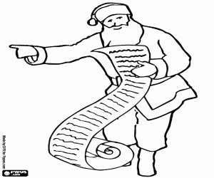 The list of Santa Claus coloring page