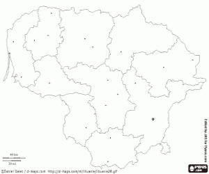 Lithuania map coloring page
