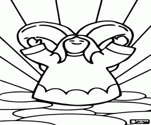 Little angel with open arms coloring page