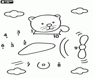 The little bear, dot to dot coloring page