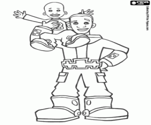 Little Bill with his father coloring page