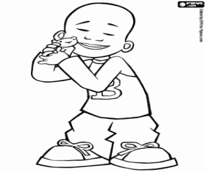 Little Bill and his hamster coloring page