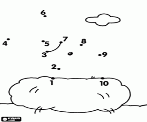 Little bird in the nest, dot to dot coloring page