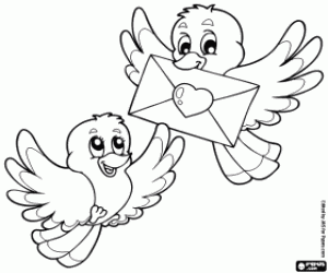Little birds coloring page
