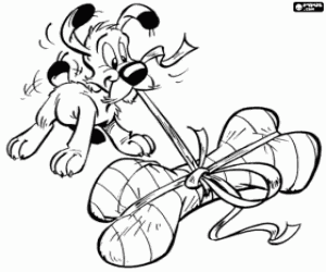 The little dog of Asterix and Obelix coloring page