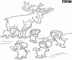 Little Einsteins and the deers coloring page