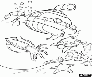 Little Einsteins in the sea's bottom coloring page