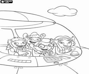Little Einsteins and the spaceship coloring page