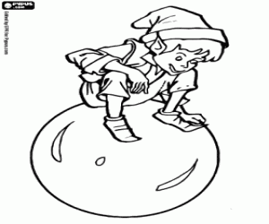 The little elf on a pearl coloring page