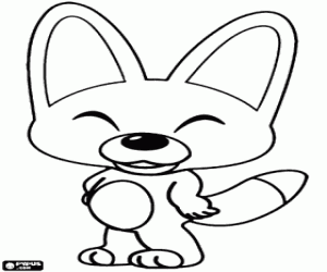 The little fox Eddy coloring page