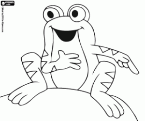 The little frog is a friend of Krtek coloring page