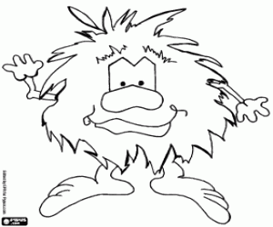 Little hairy monster coloring page