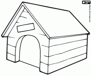 A little house for dog coloring page