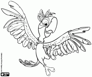The little macaw Tiago, Rio 2 coloring page