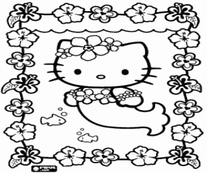 The little mermaid Hello Kitty coloring page