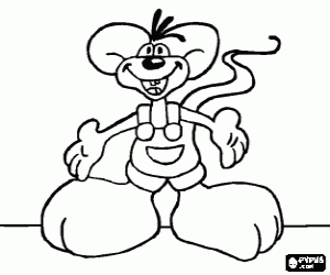 The little mouse Diddl coloring page