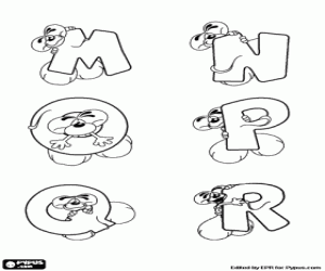 Little mouse letters from M a R coloring page