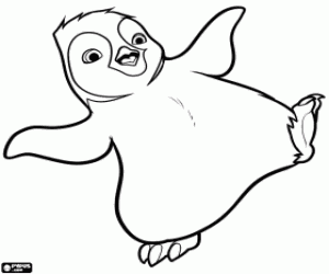 The little penguin Erik coloring page