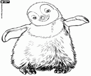 The little penguin Gloria coloring page