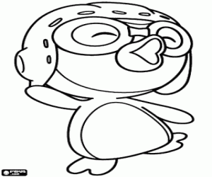 The little penguin Pororo coloring page