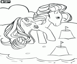 My little pony on the beach coloring page