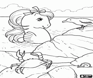My little pony at the seashore coloring page