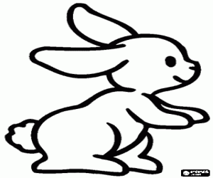 Little rabbit on the hind legs coloring page