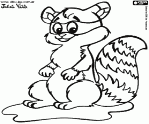 A little raccoon coloring page