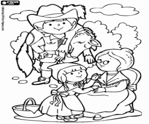 Little Red Riding Hood, characters coloring page
