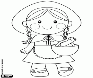Little Red Riding Hood, the protagonist coloring page