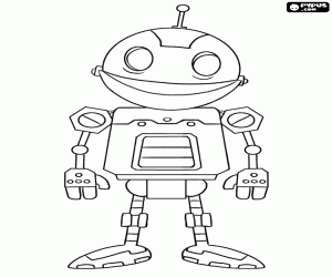 The little robot Clank coloring page