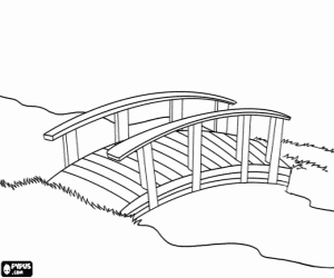 A little wooden bridge coloring page