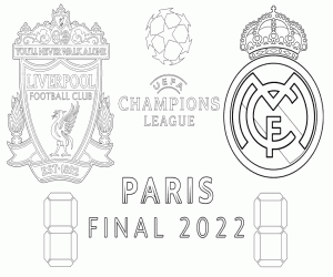 Liverpool vs Real Madrid, final coloring page
