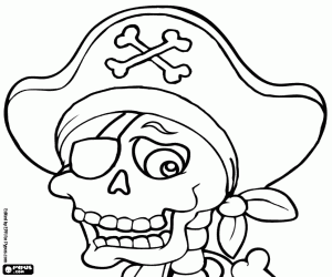 The living skeleton head coloring page
